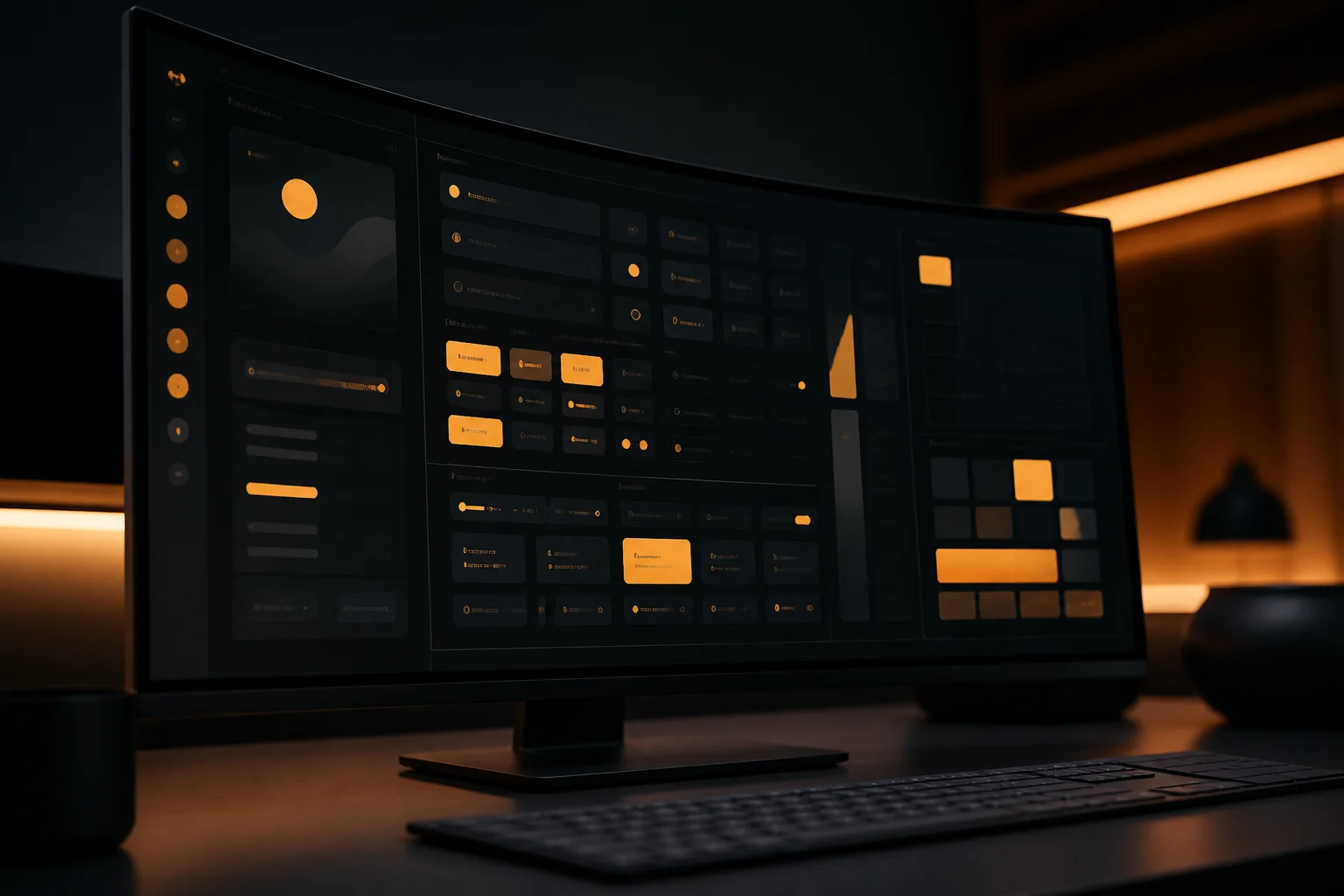 Our Portfolio | Doris Infotech UI design system on a studio monitor, representing Doris Infotech digital experiences